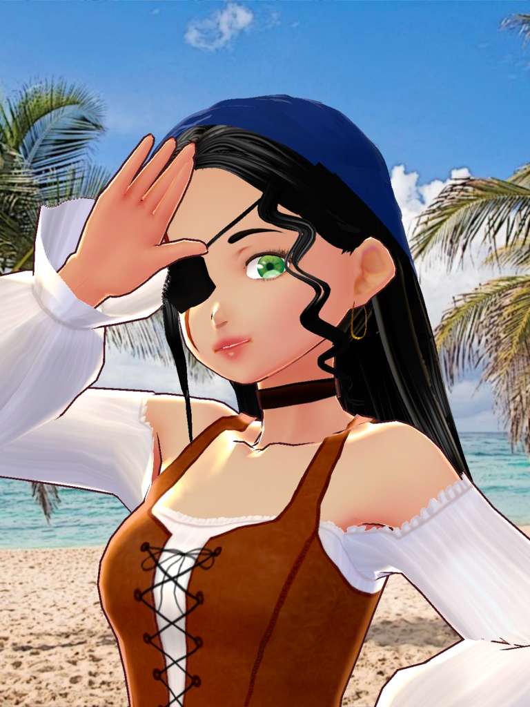 Pirate girl 3D model VRM VRoid