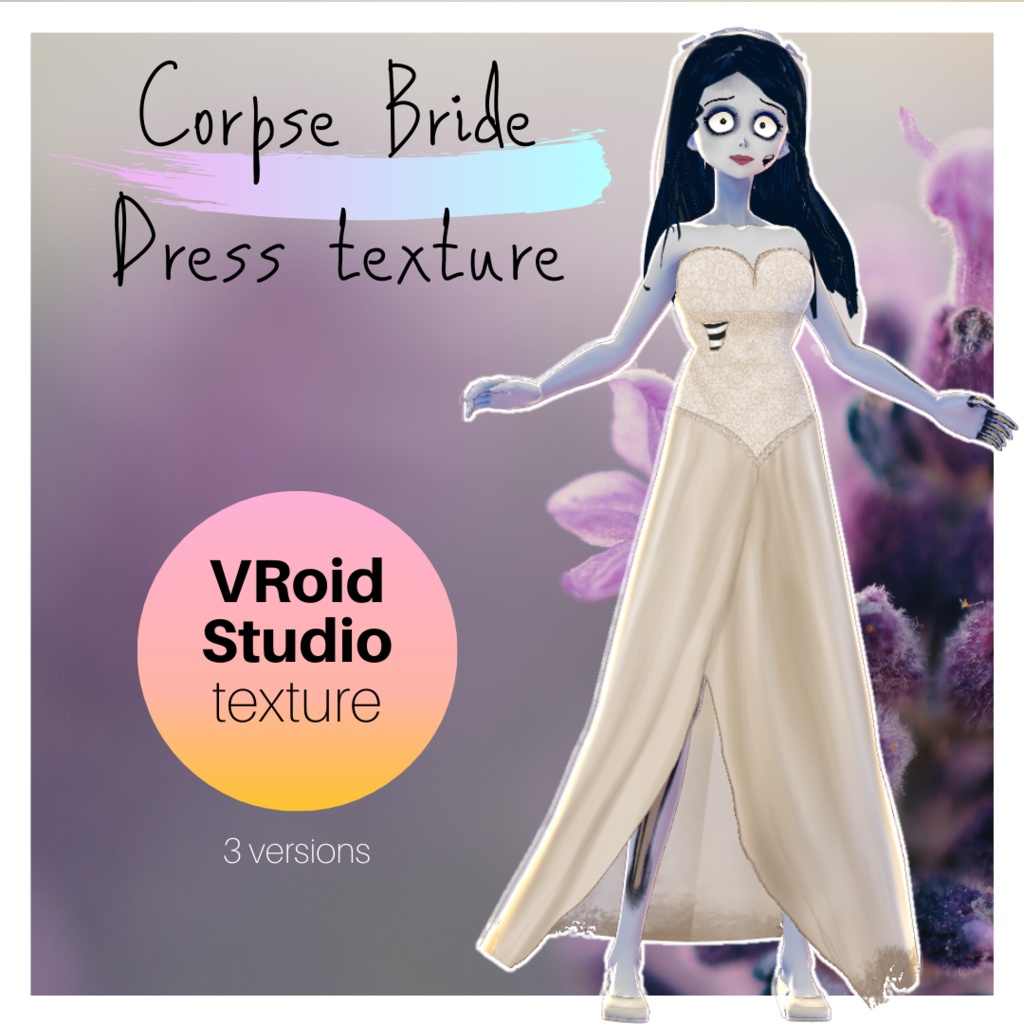 [VRoid Studio Texture]  Corpse bride dress - Wedding dress 