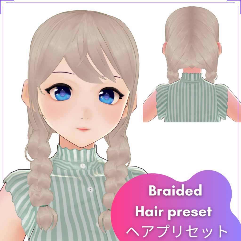 Vroid Bella Braid With Bow Hair Preset Nottanavery Booth C