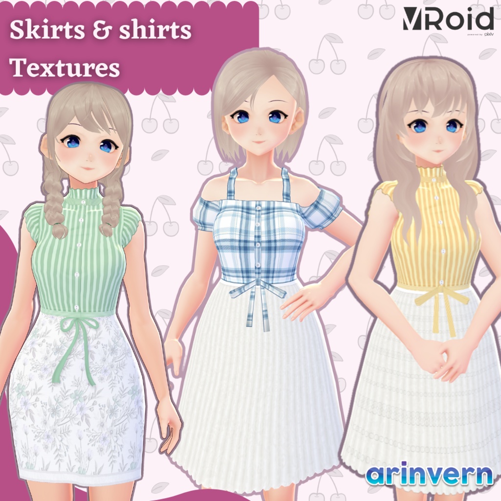 [VRoidStudio] Textures - Shirts and skirts