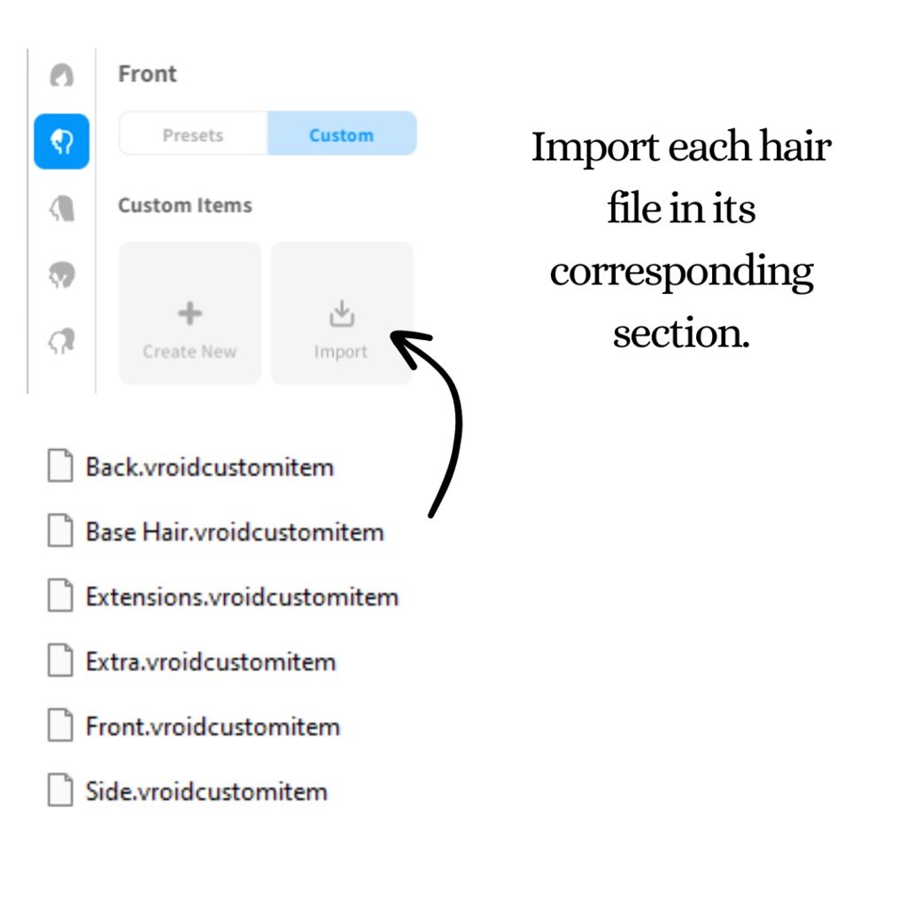 Vroid hair model and face textures