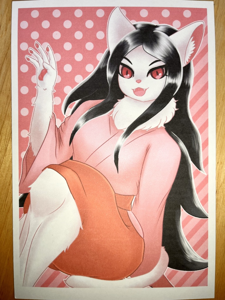 ケモノ 猫 メスケモ  ポストカード 4枚セット(自宅印刷)