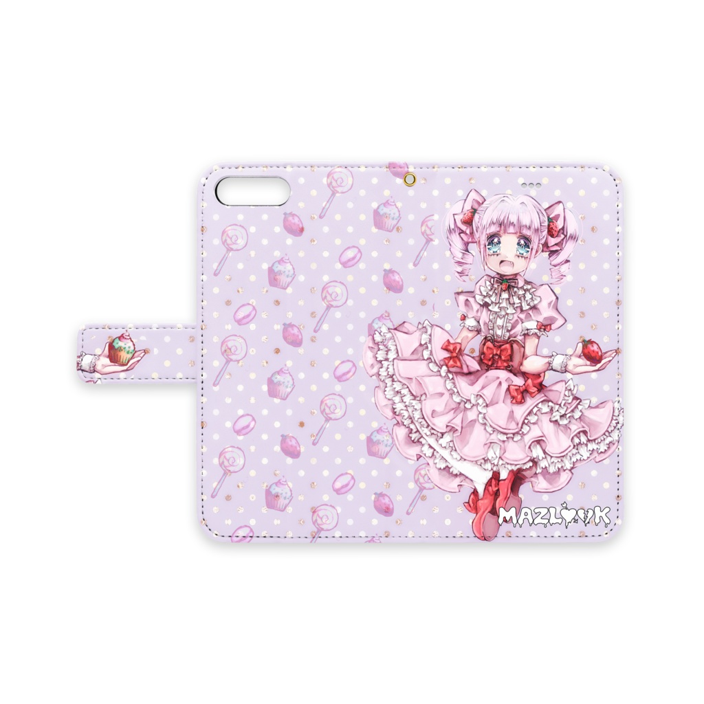 お菓子なロリィタさん手帳型iPhoneケース