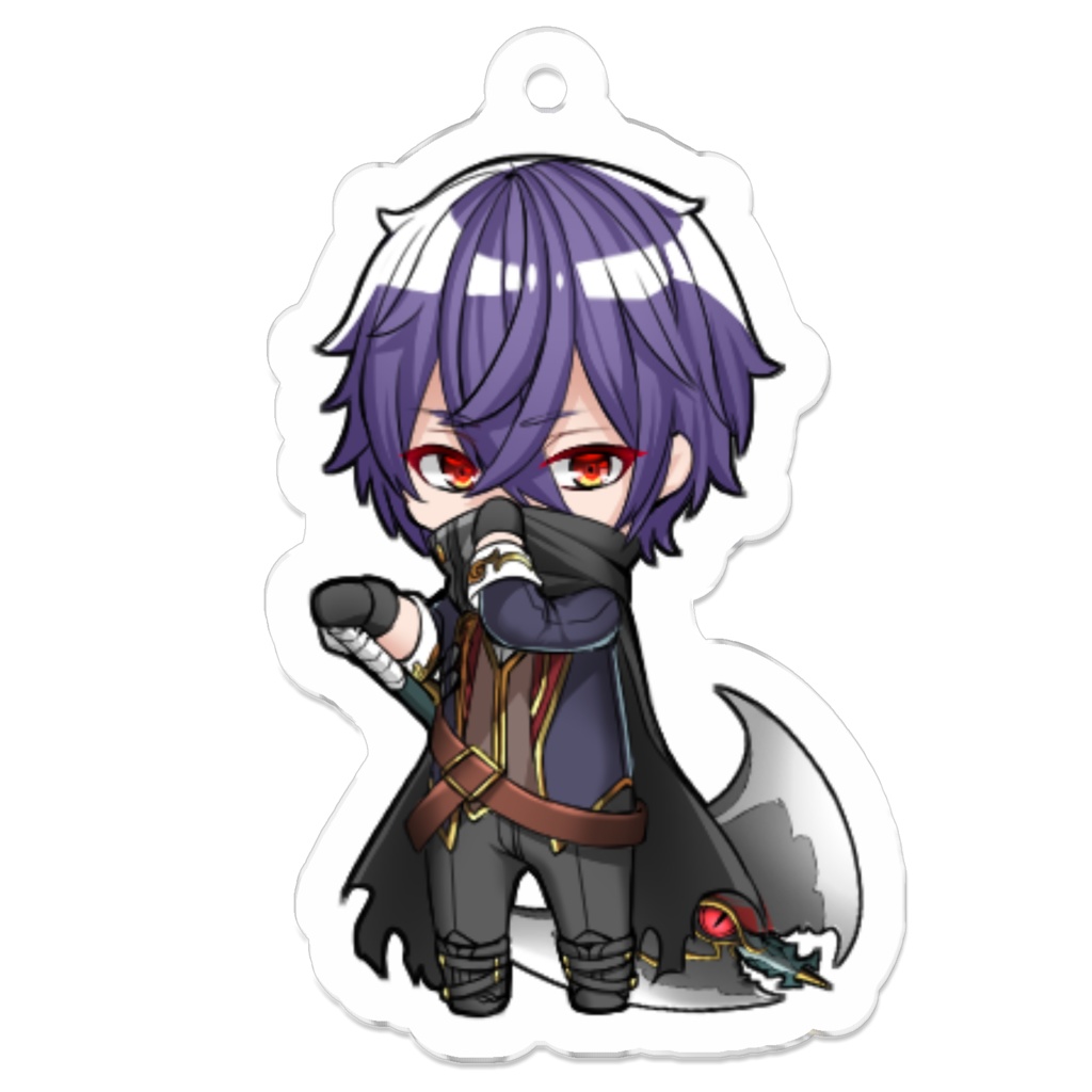 グレイ　アクリルキーホルダー　50 x 50 (mm)