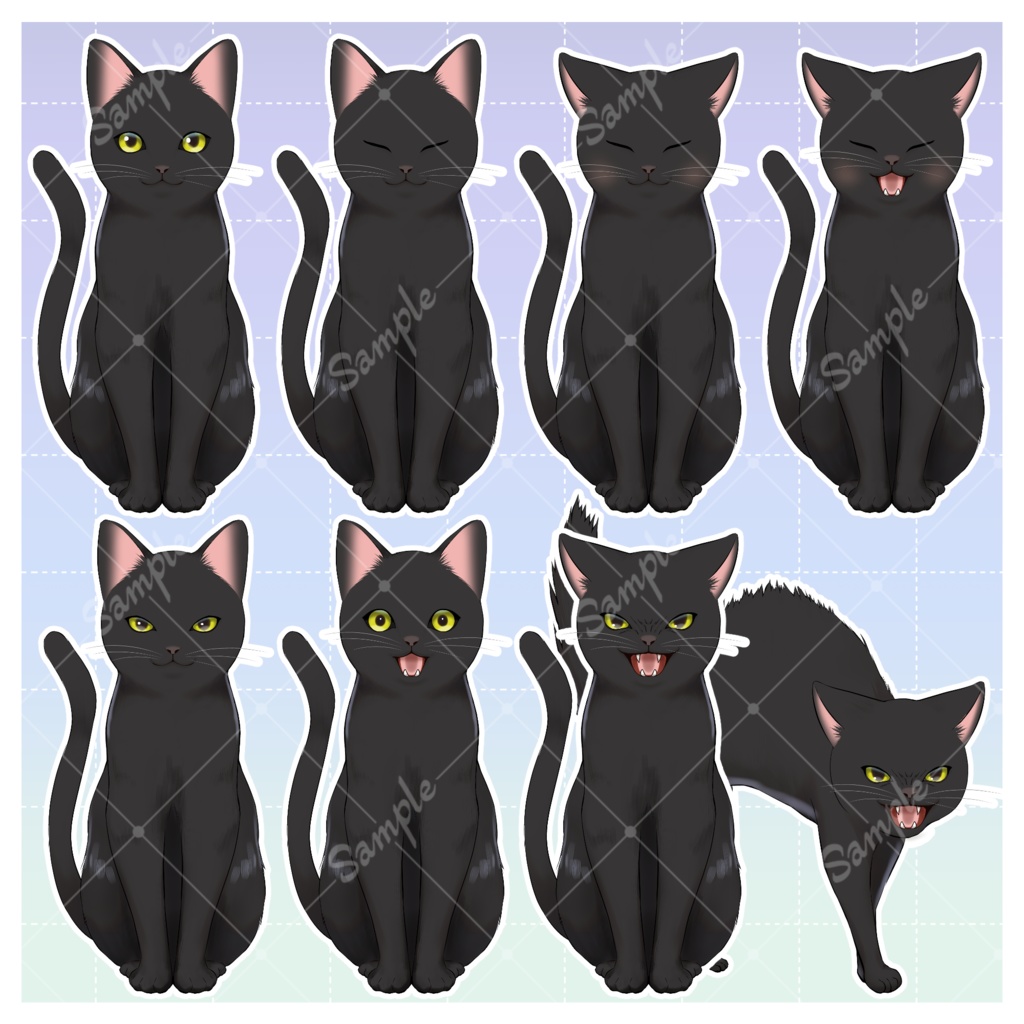 【無料版あり】【立ち絵素材】黒猫【差分8種】