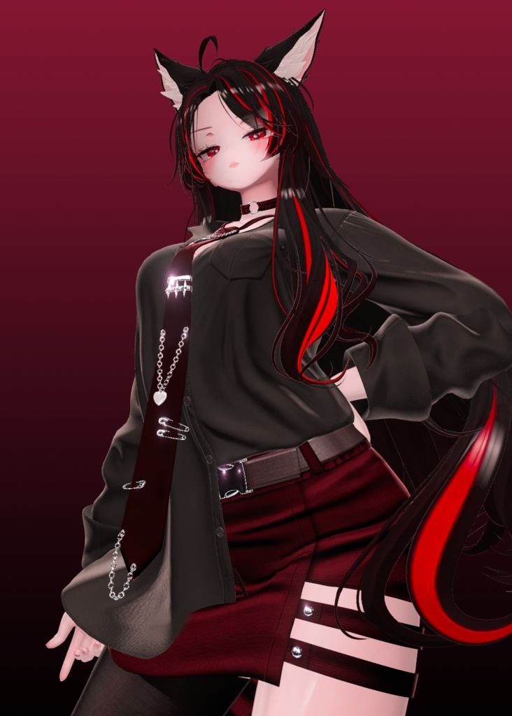 [キツネロングヘア, Fox Long Hair] Highlight Color Texture