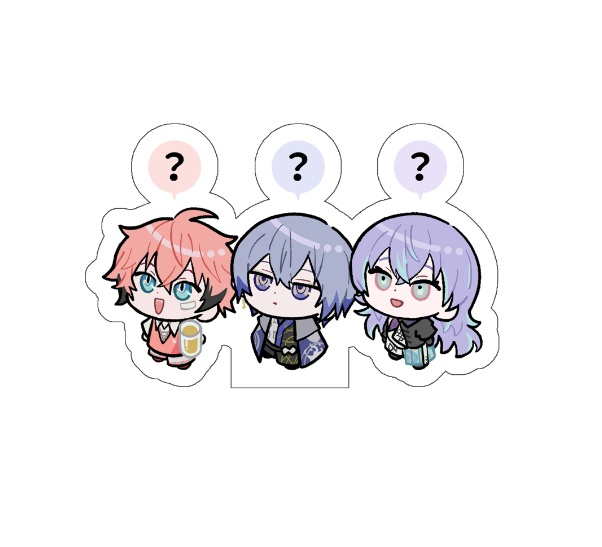 なにを見せてもなにも分かってない3人のアクスタ