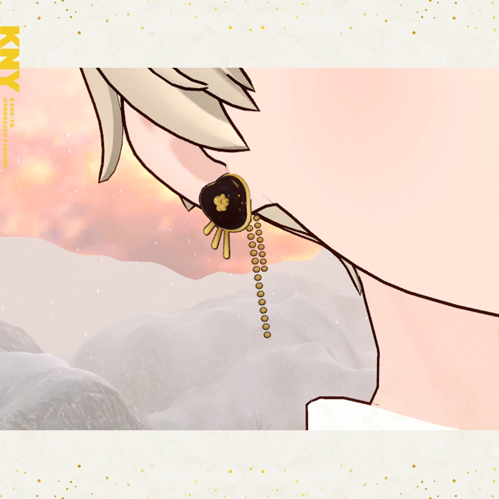 お正月イヤリング