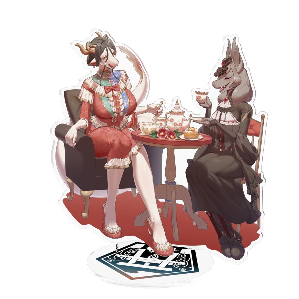 しらたま×蝙蝠さんアクリルフィギュア~お茶会~