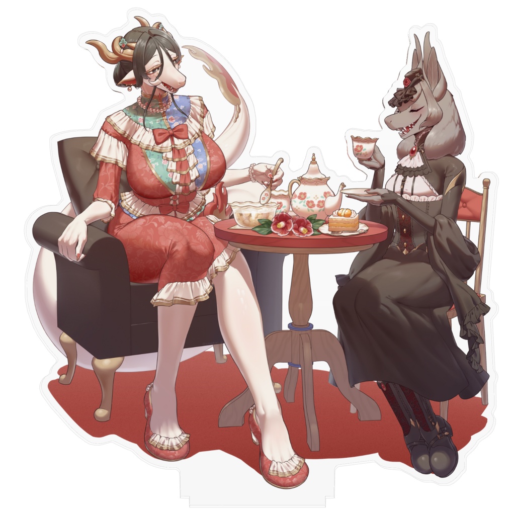 しらたま×蝙蝠さんアクリルフィギュア~お茶会~