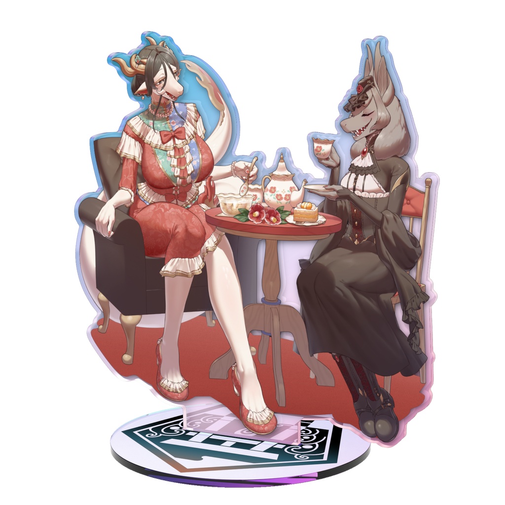 しらたま×蝙蝠さん オーロラアクリルフィギュア ~お茶会~