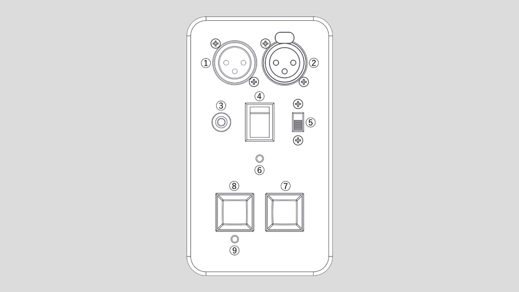 マイクロフォン ミュート&トーク スイッチボックス XLR版 「みゅ~と~君」(仮名)