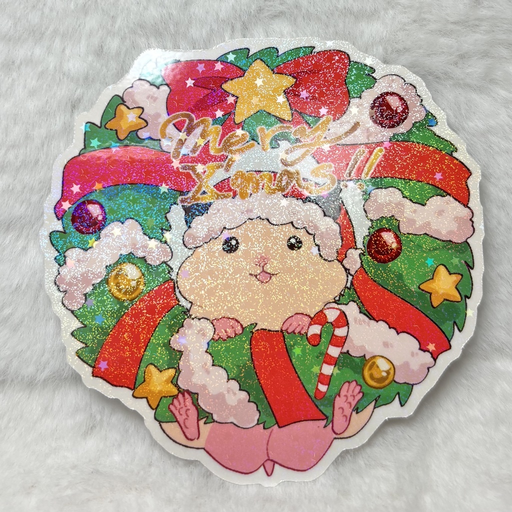 クリスマスリース☆ハムステッカー