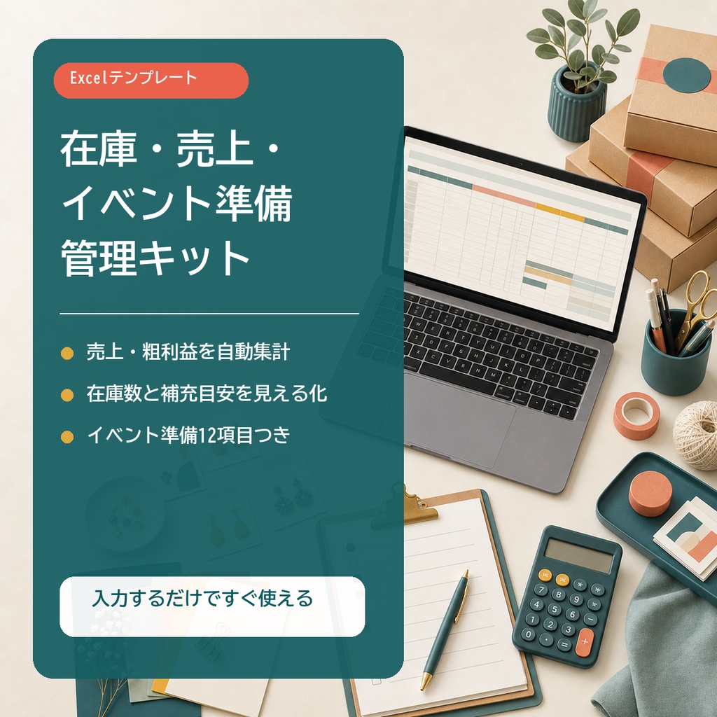 【Excel】在庫・売上・イベント準備 管理キット｜同人・ハンドメイド作家向け
