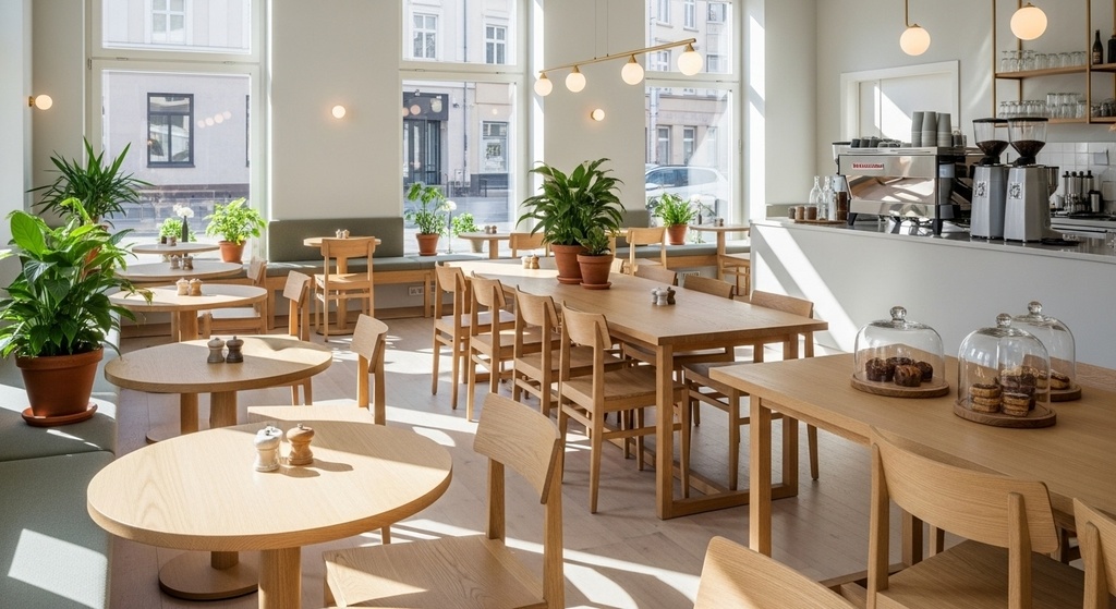 Morning Light Café ― 朝の光に包まれた静かなカフェ背景集(50枚)