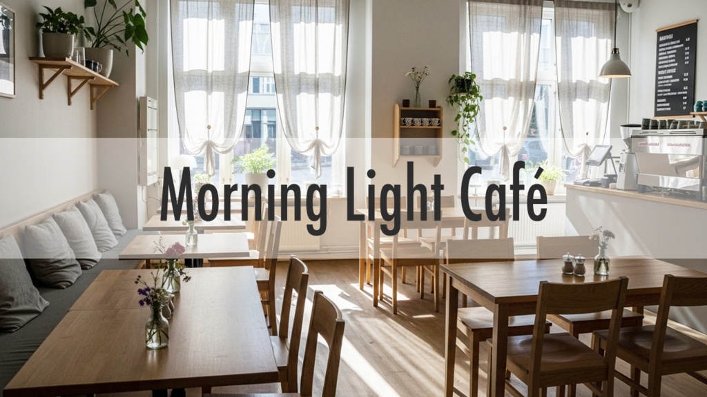 Morning Light Café ― 朝の光に包まれた静かなカフェ背景集（50枚）