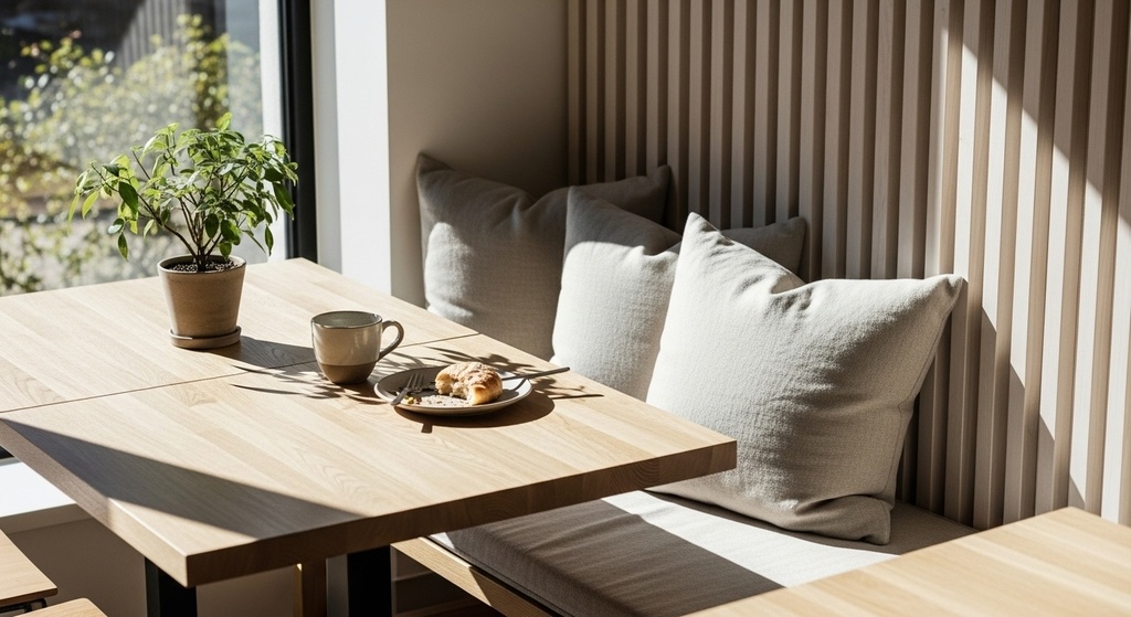 Morning Light Café ― 朝の光に包まれた静かなカフェ背景集(50枚)