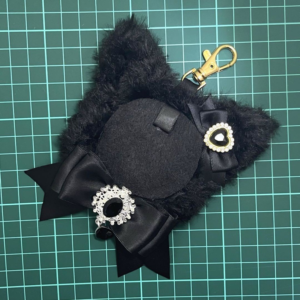 ネコ耳 (Aタイプリボン) 痛ロゼット かぎ針編み