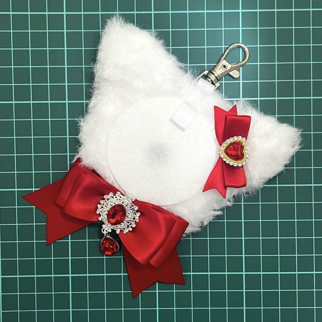 ネコ耳 (Aタイプリボン) 痛ロゼット かぎ針編み