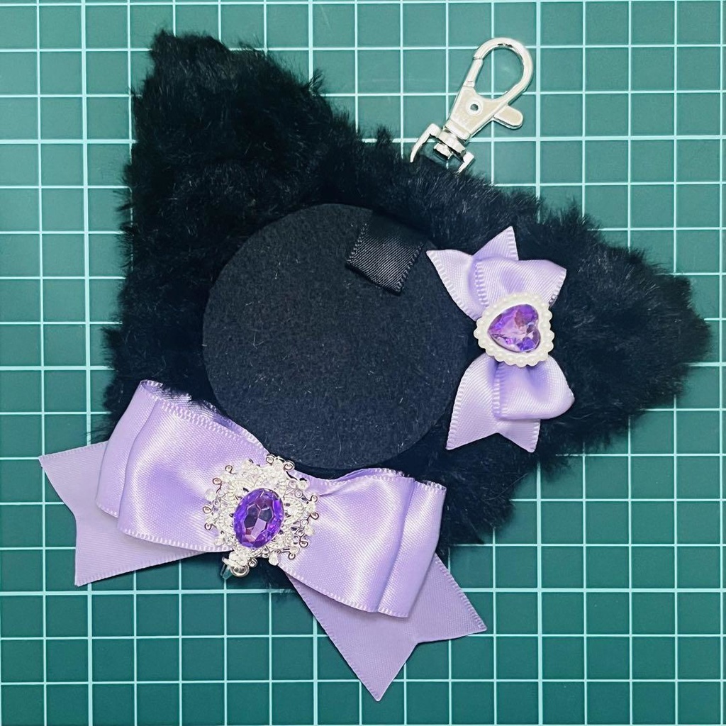 ネコ耳 (Aタイプリボン) 痛ロゼット かぎ針編み