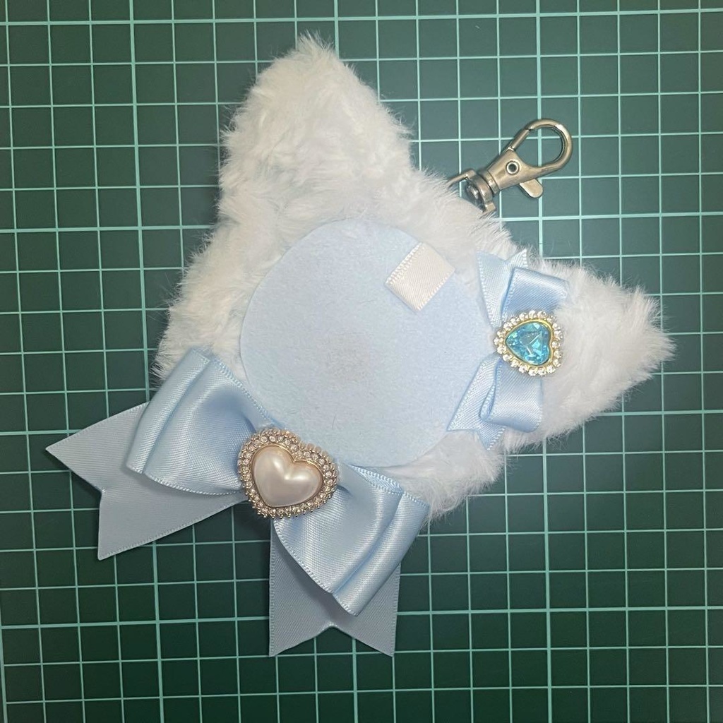 ネコ耳 (Aタイプリボン) 痛ロゼット かぎ針編み