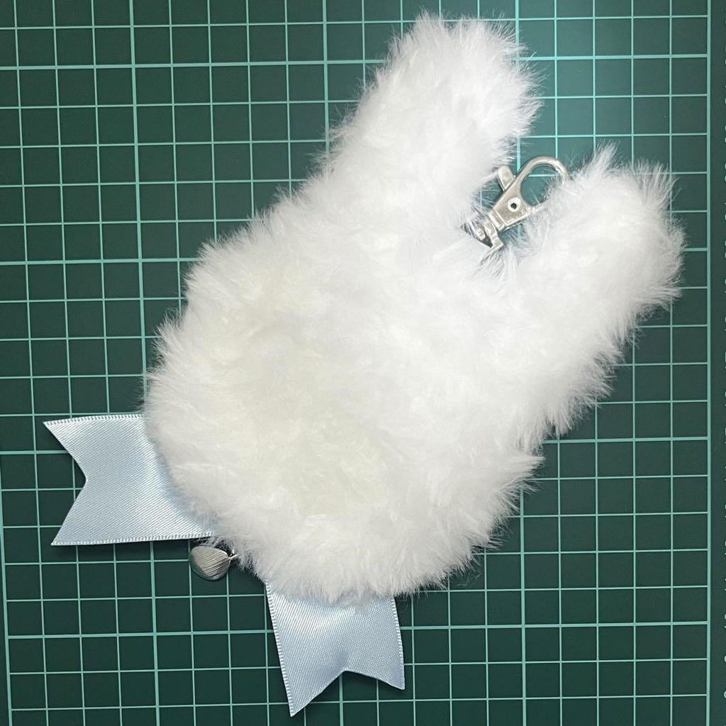 うさ耳 (Aタイプリボン) 痛ロゼット かぎ針編み