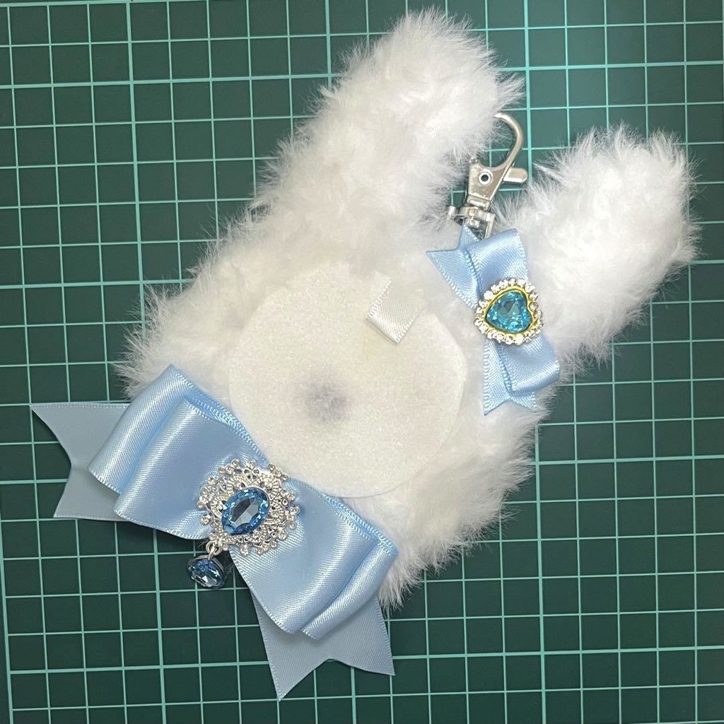 うさ耳 (Aタイプリボン) 痛ロゼット かぎ針編み