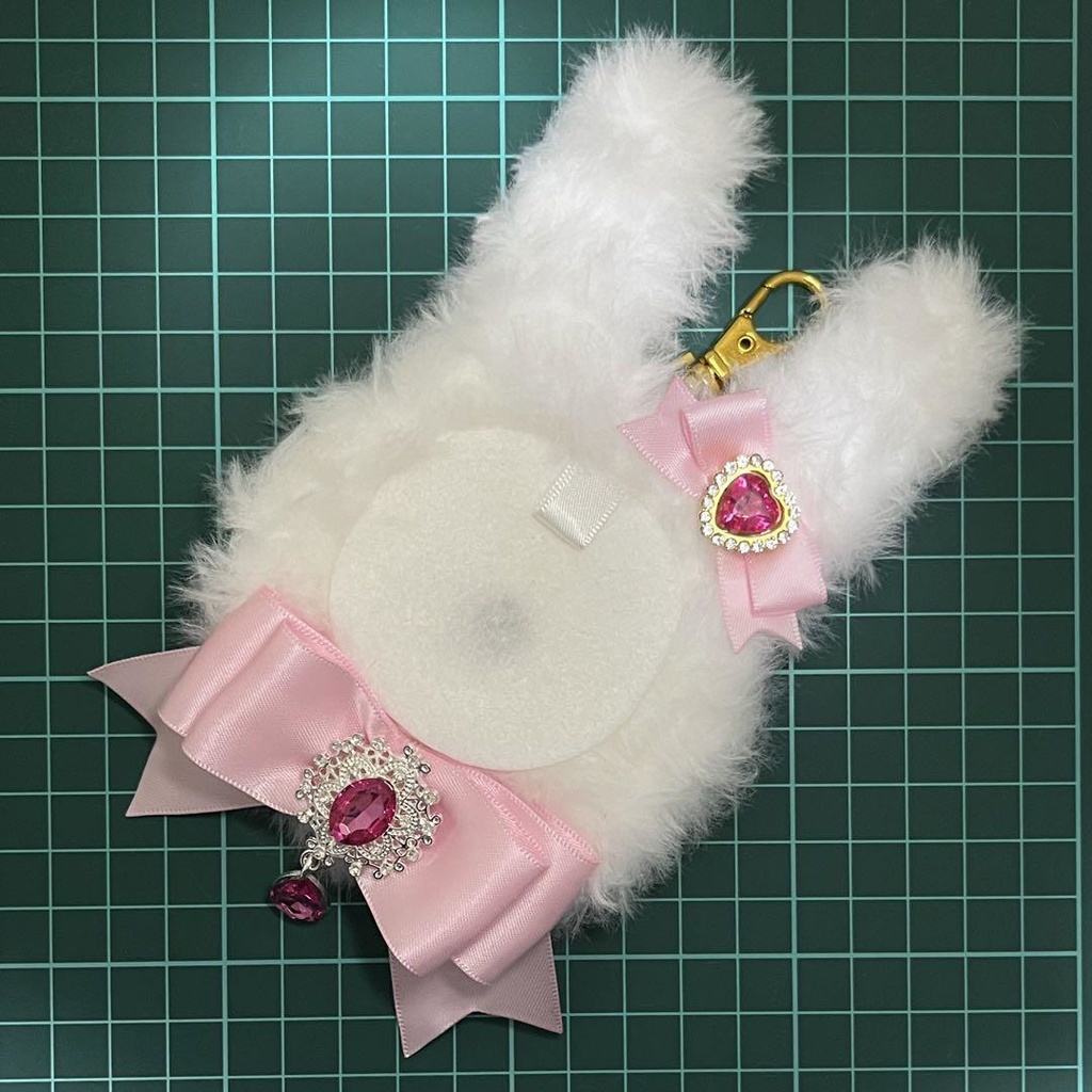 うさ耳 (Aタイプリボン) 痛ロゼット かぎ針編み