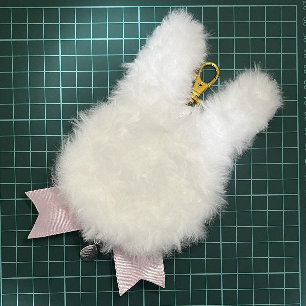 うさ耳 (Aタイプリボン) 痛ロゼット かぎ針編み