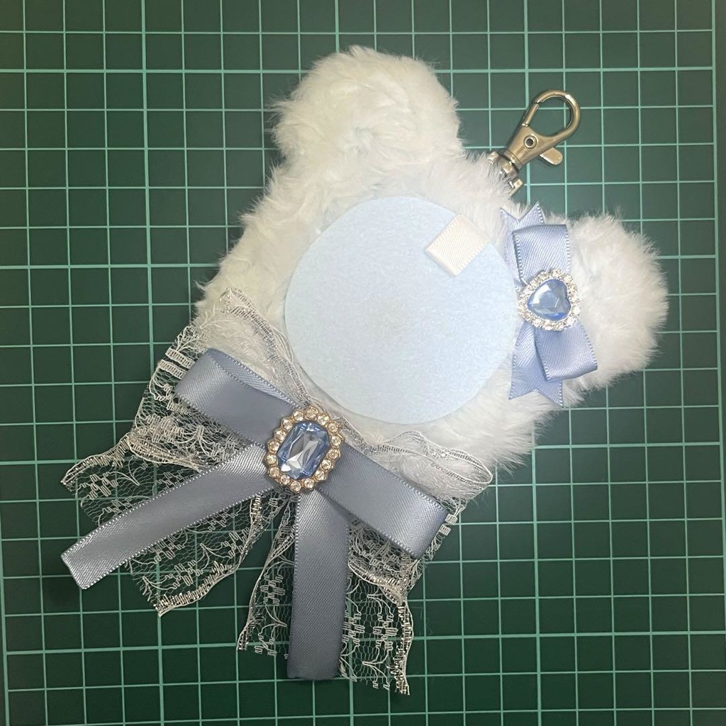 くま耳 (Bタイプリボン) 痛ロゼット かぎ針編み