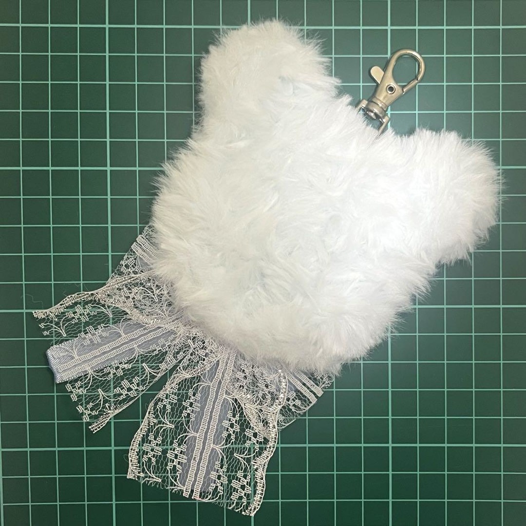 くま耳 (Bタイプリボン) 痛ロゼット かぎ針編み