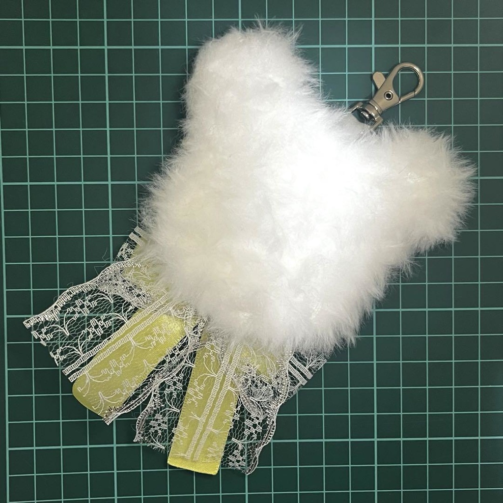 くま耳 (Bタイプリボン) 痛ロゼット かぎ針編み