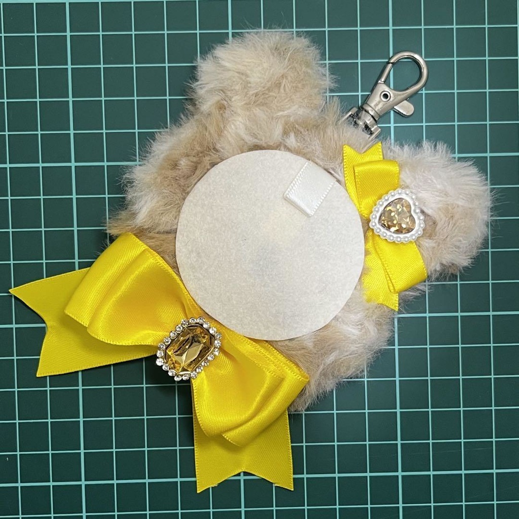 くま耳 (Aタイプリボン) 痛ロゼット かぎ針編み