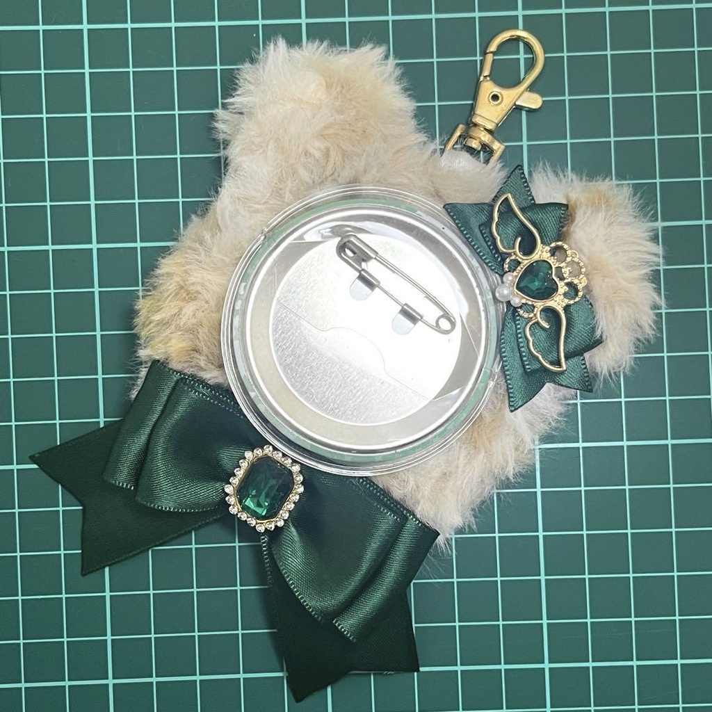 くま耳 (Aタイプリボン) 痛ロゼット かぎ針編み