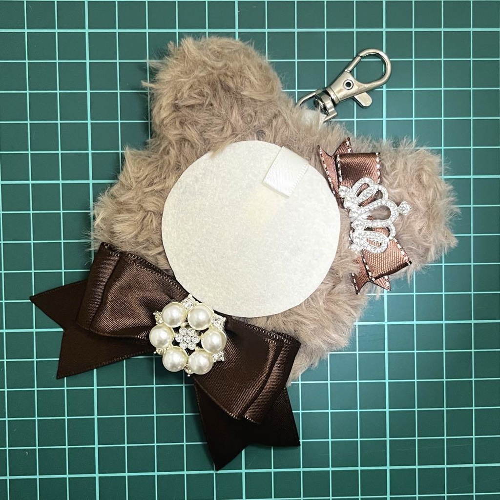 くま耳 (Aタイプリボン) 痛ロゼット かぎ針編み