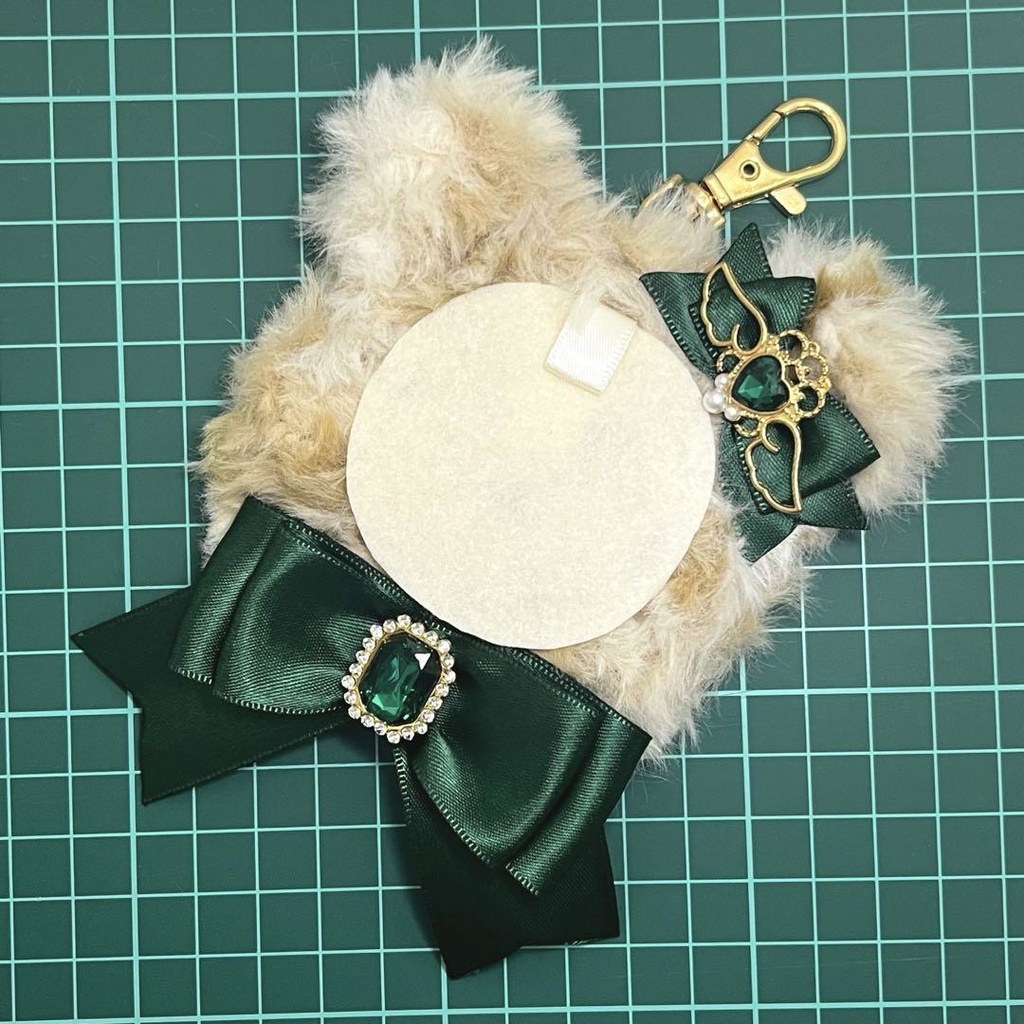 くま耳 (Aタイプリボン) 痛ロゼット かぎ針編み