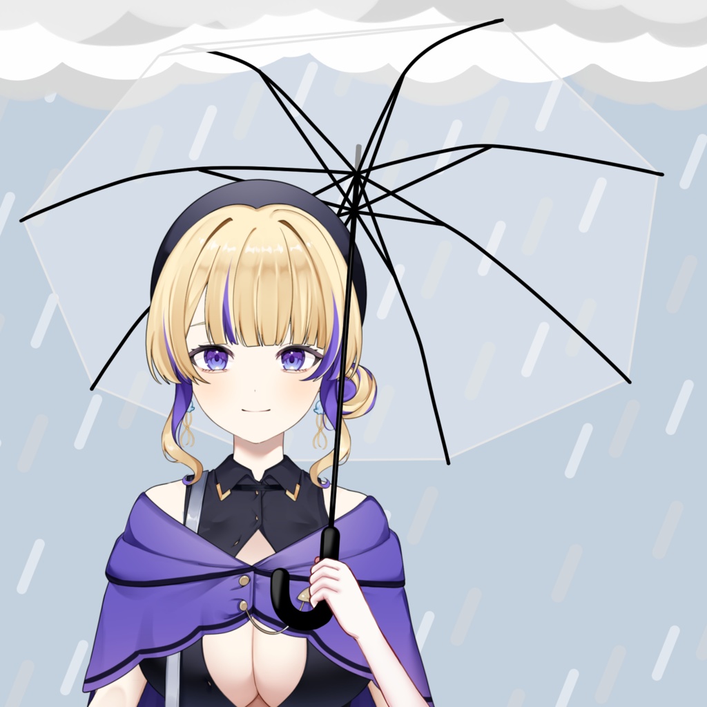 ☂️【Vtuber向け】ビニール傘のフリー素材🌧️