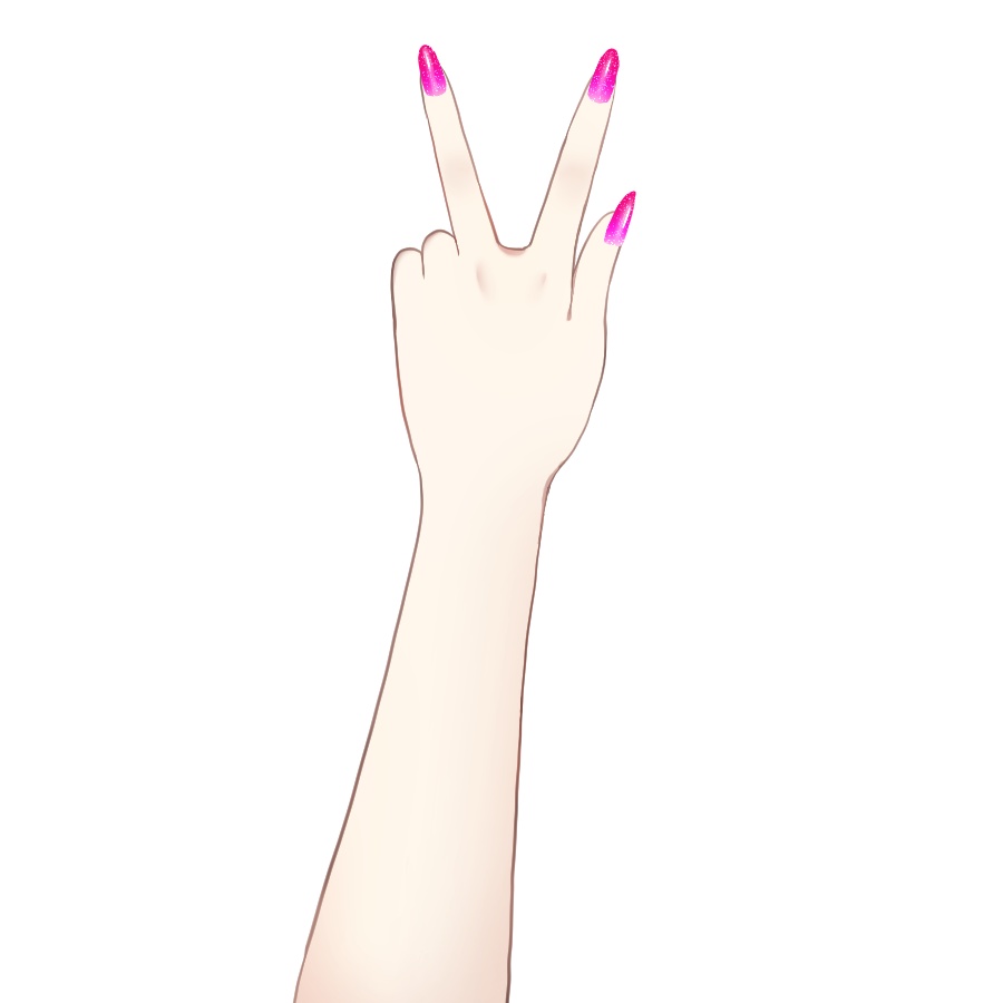 【Vtuber向け】プリクラ風フレーム+顎ピース素材