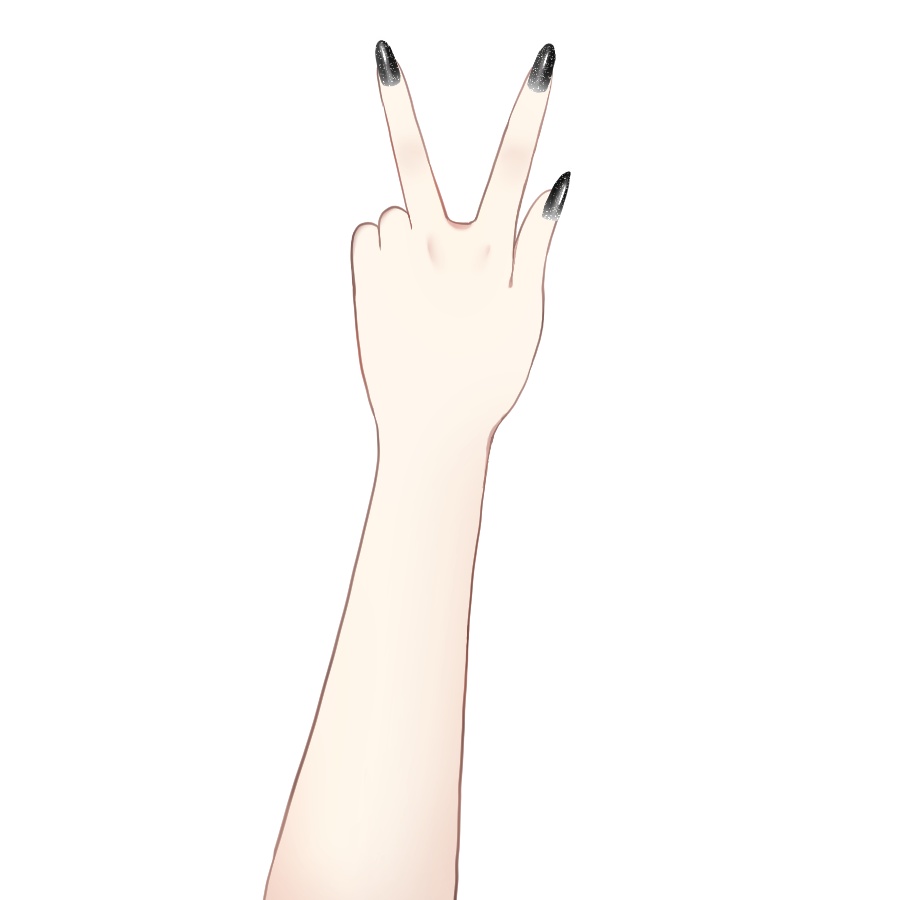 【Vtuber向け】プリクラ風フレーム+顎ピース素材