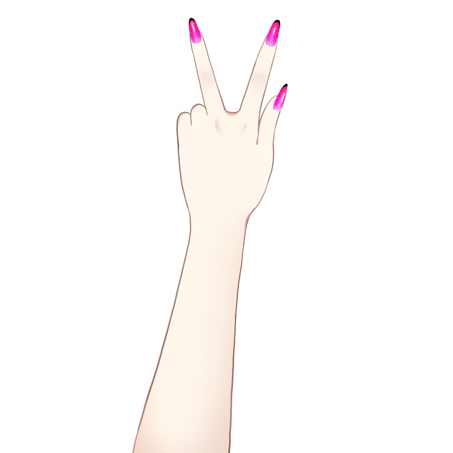 【Vtuber向け】プリクラ風フレーム+顎ピース素材