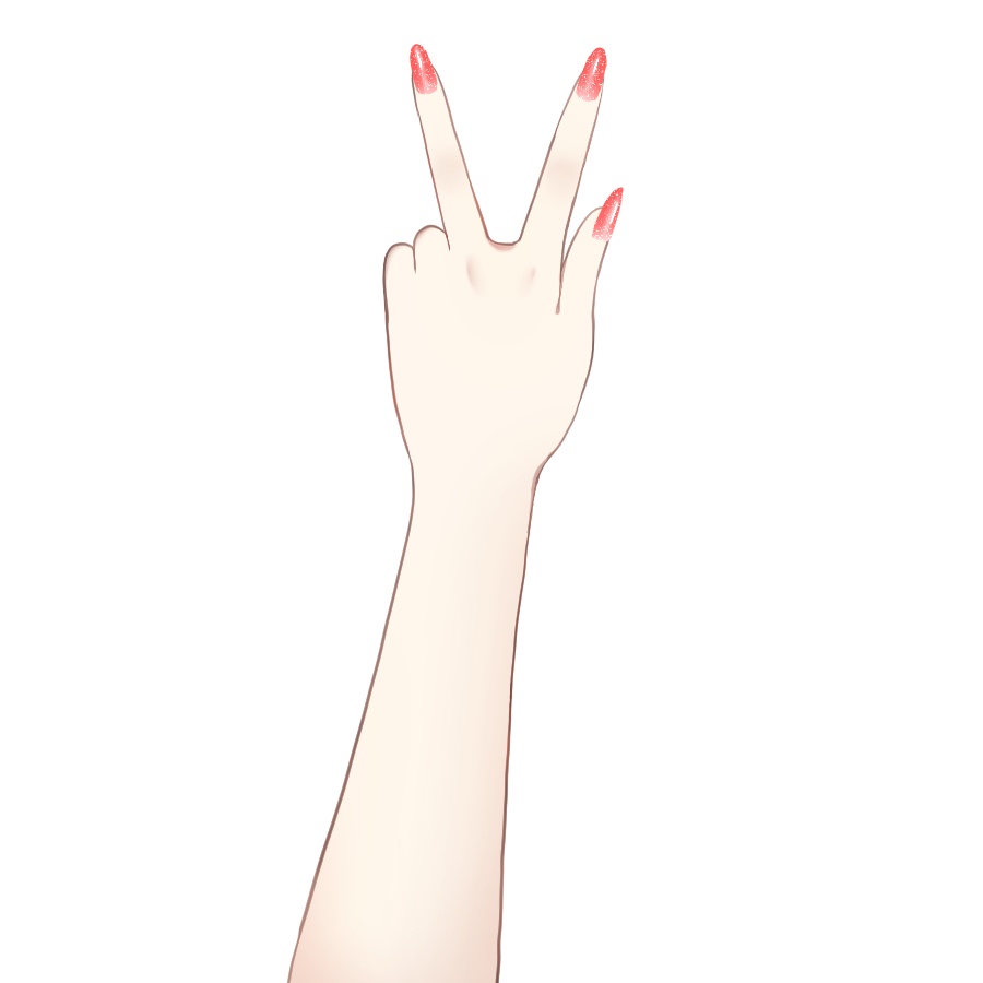 【Vtuber向け】プリクラ風フレーム+顎ピース素材