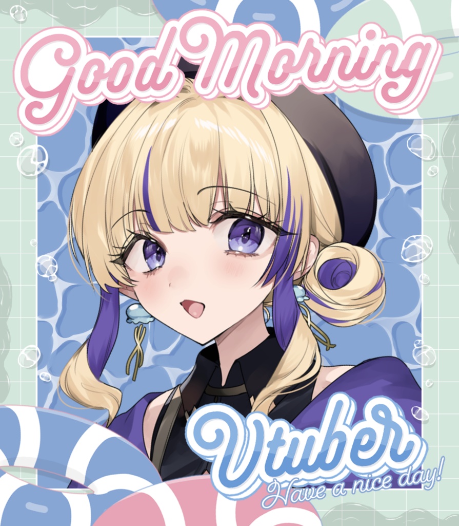 プールサイドなおはようVtuber素材