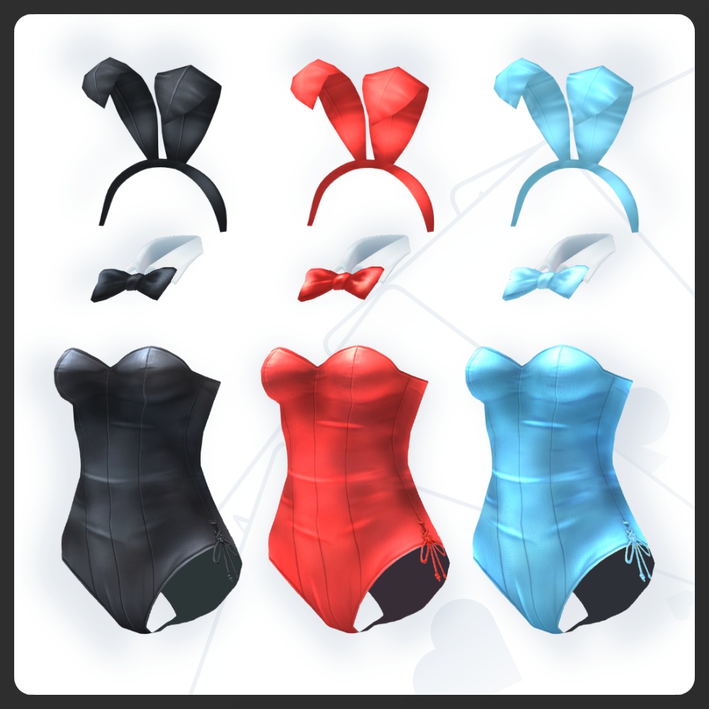 【#VRoid 7色】バニーガール衣装セット Bunny Girl Costume Set for VRoid