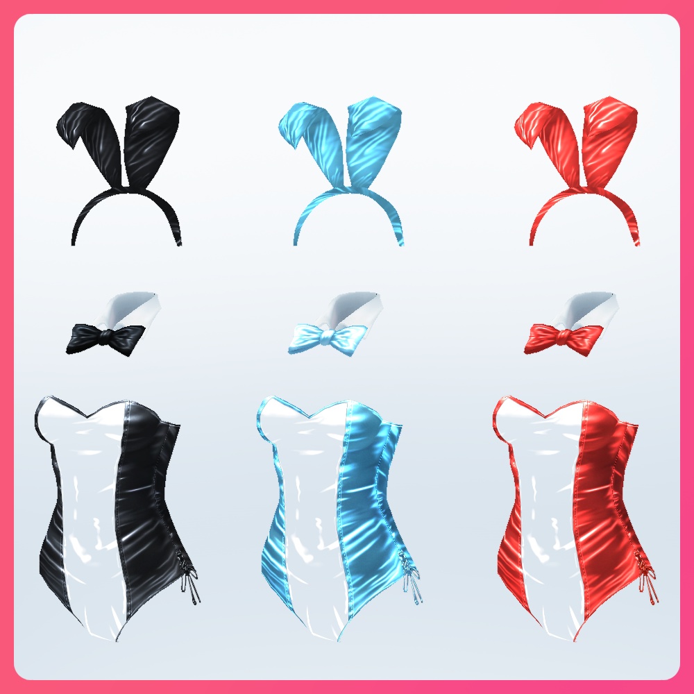 【#VRoid 全7色 逆逆バニー】半透明バニーガール Translucent Bunny Girl