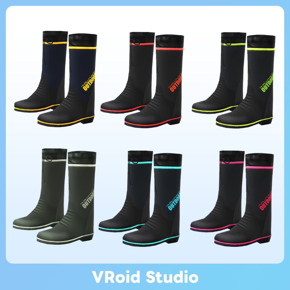 【VRoid】アウトドア長靴 Rubber Boots