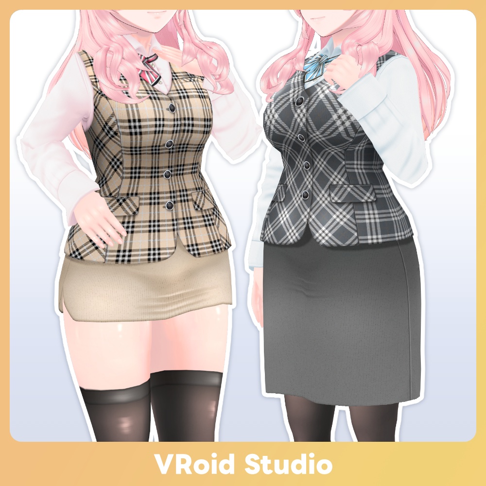 【#VRoid 】OL制服セット Office Worker Uniform Side-B