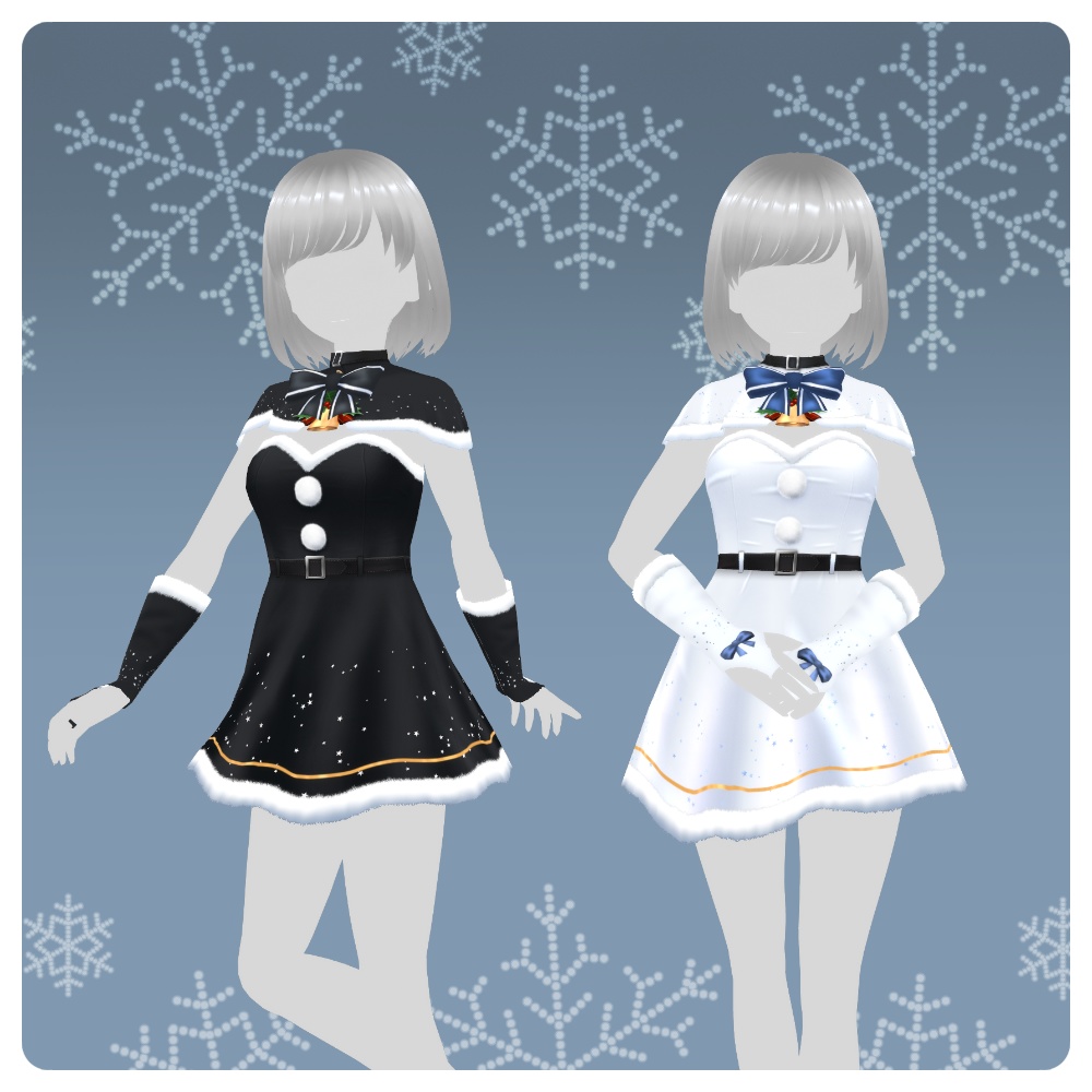 【#VRoid 4色】サンタドレス'22 Santa Dress Outfit