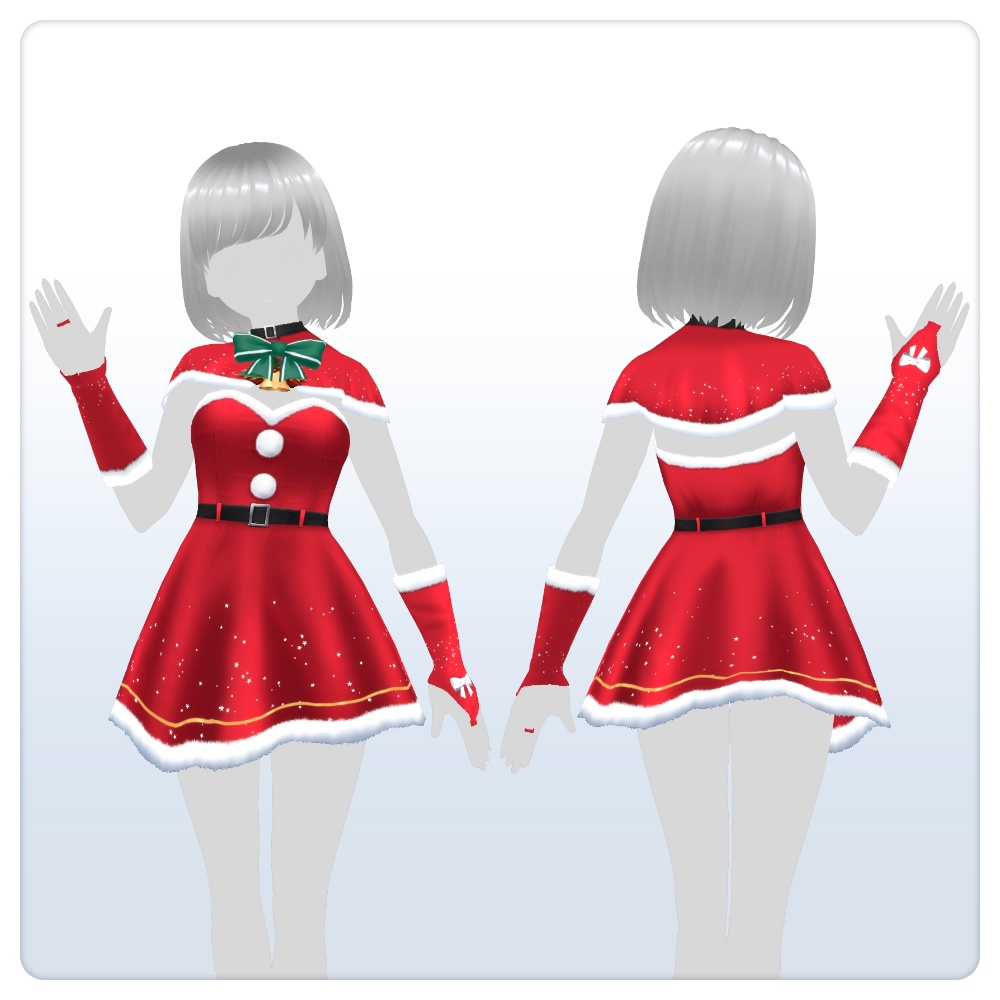 【#VRoid 4色】サンタドレス'22 Santa Dress Outfit