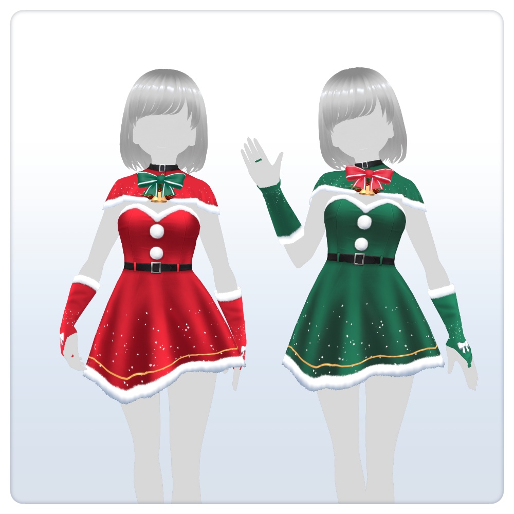 【#VRoid 4色】サンタドレス'22 Santa Dress Outfit