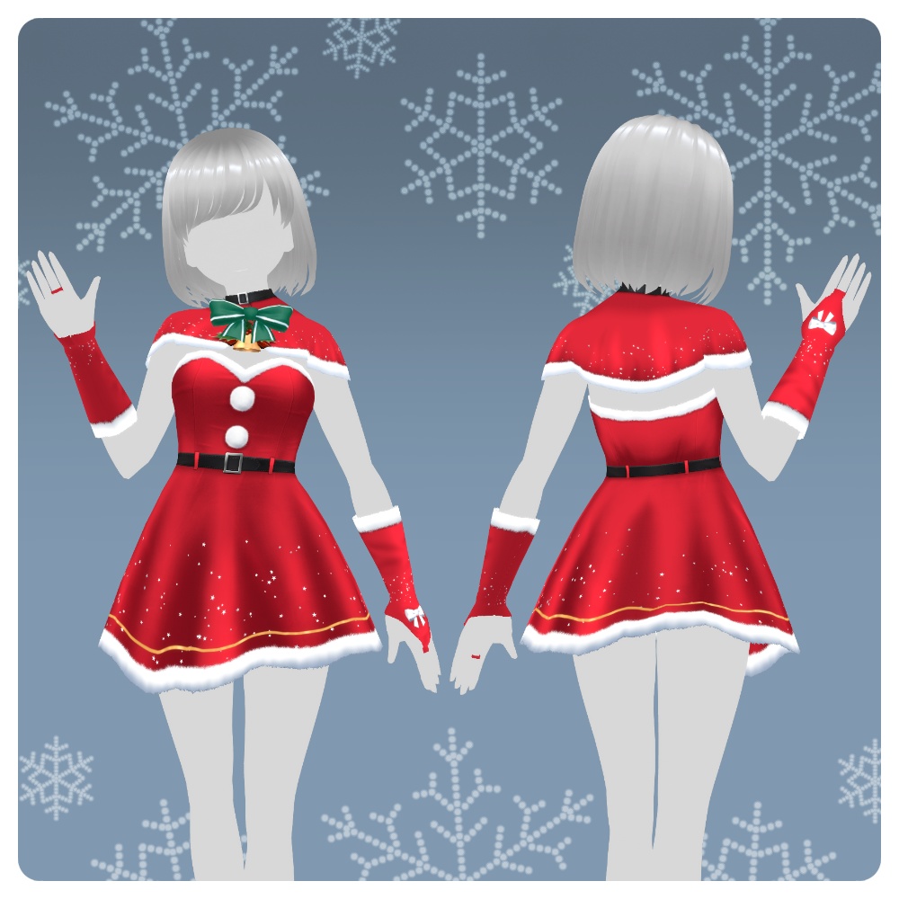 【#VRoid 4色】サンタドレス'22 Santa Dress Outfit